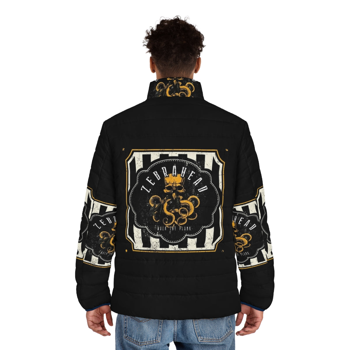 Zebrahead Octo Skull Puffer Jacket - Punk, Ska, Reggae Inspired Streetwear - men back