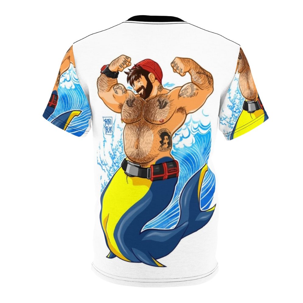 Colorful AOP T-shirt design featuring scuba diving and bears, perfect for the gay community - Back