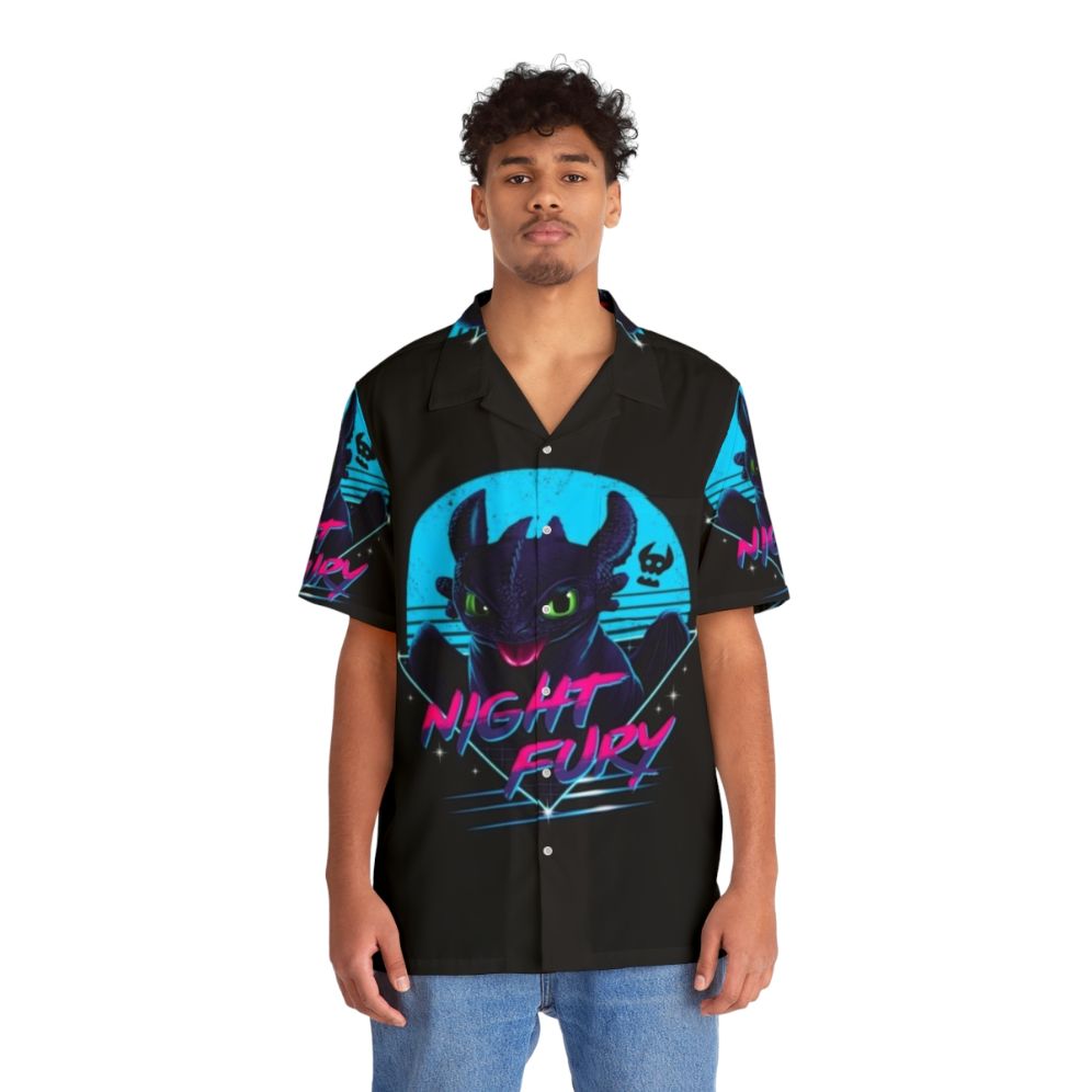 Toothless Night Fury Hawaiian Shirt for How to Train Your Dragon Fans - People Front