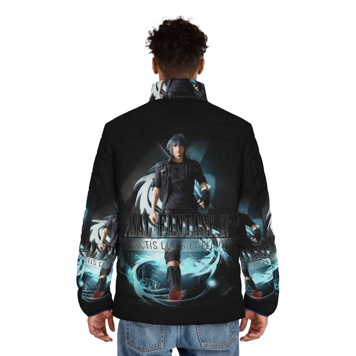 Noctis Lucis Caelum Final Fantasy XV anime inspired puffer jacket - men back