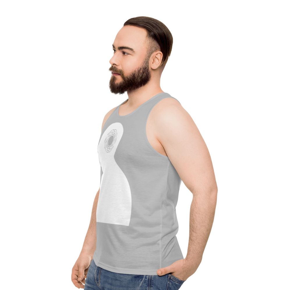 Vertigo Unisex Tank Top featuring Alfred Hitchcock's iconic film - men side