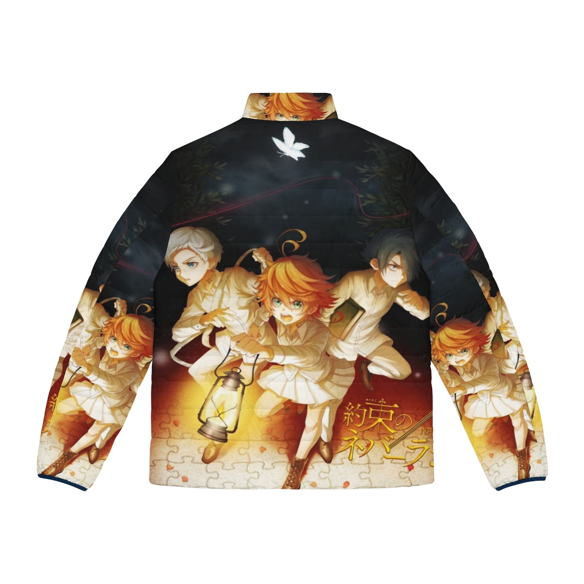 The Promised Neverland Yakusoku No Neb Rando Anime Puffer Jacket - Back