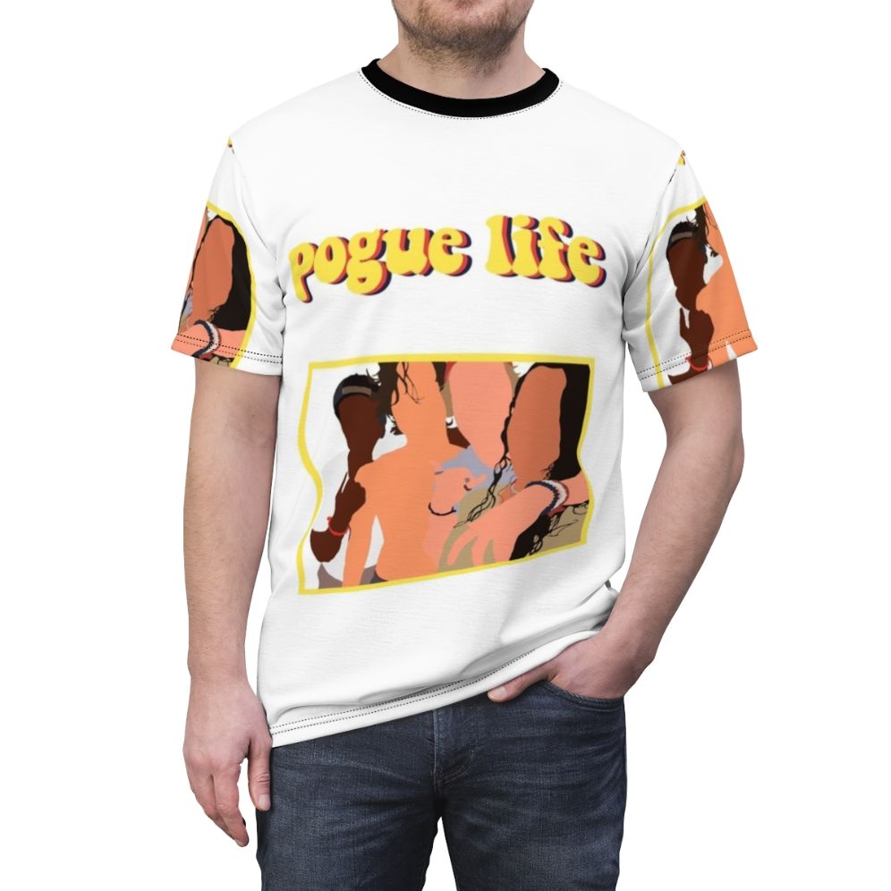 Outer Banks inspired Pogues Life AOP t-shirt with characters from the show - men front