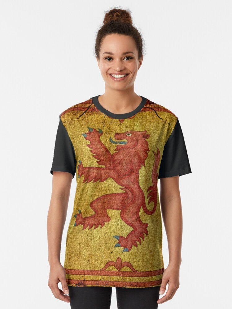 Rampant lion Scottish flag graphic t-shirt - Women