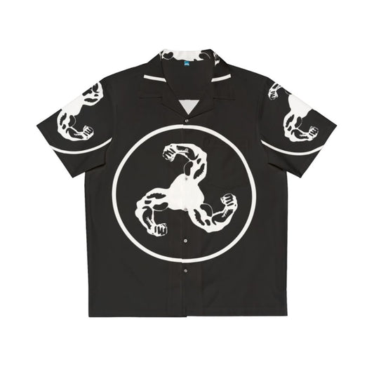 Black and White Bicep Logo Hawaiian Shirt