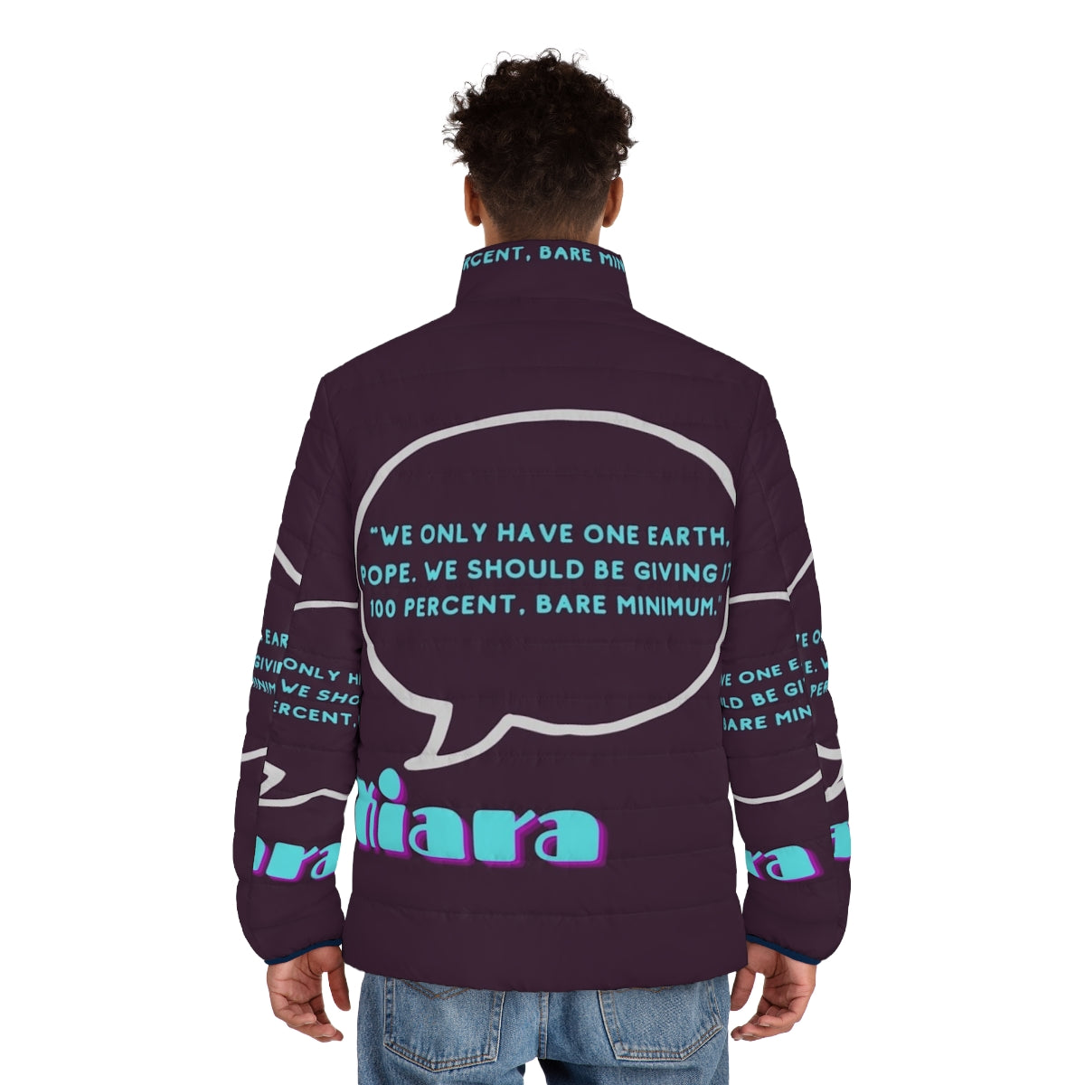 Outer Banks Kiara Puffer Jacket with Quote - men back