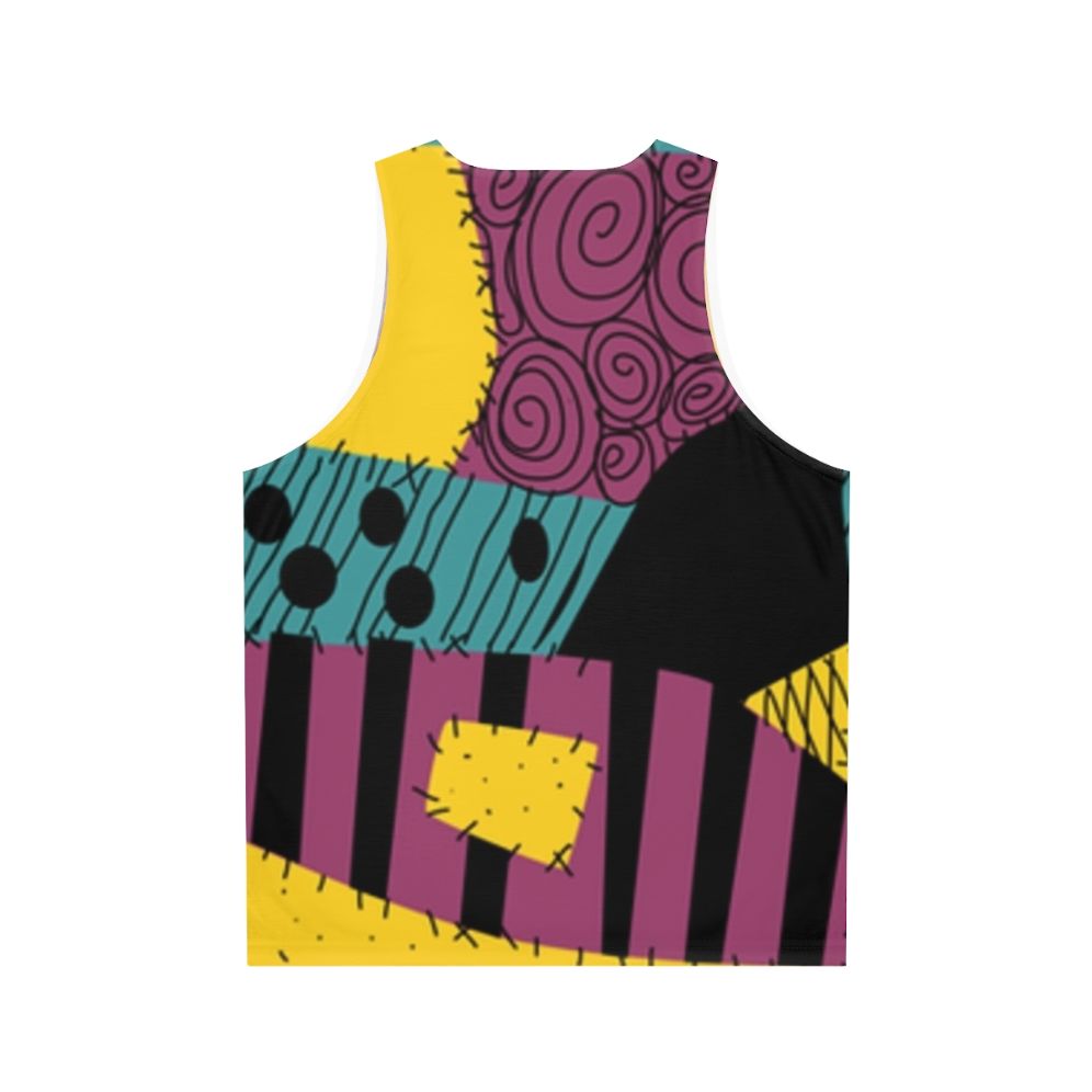 Sally Patchwork Unisex Nightmare Before Christmas Tank Top - Back