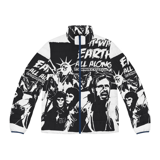 Vintage Planet of the Apes puffer jacket with iconic movie imagery