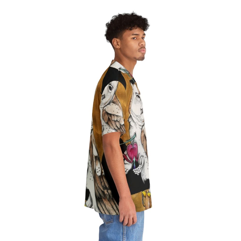 Retro Hawaiian shirt with dark graphic design inspired by music bands - People Pight