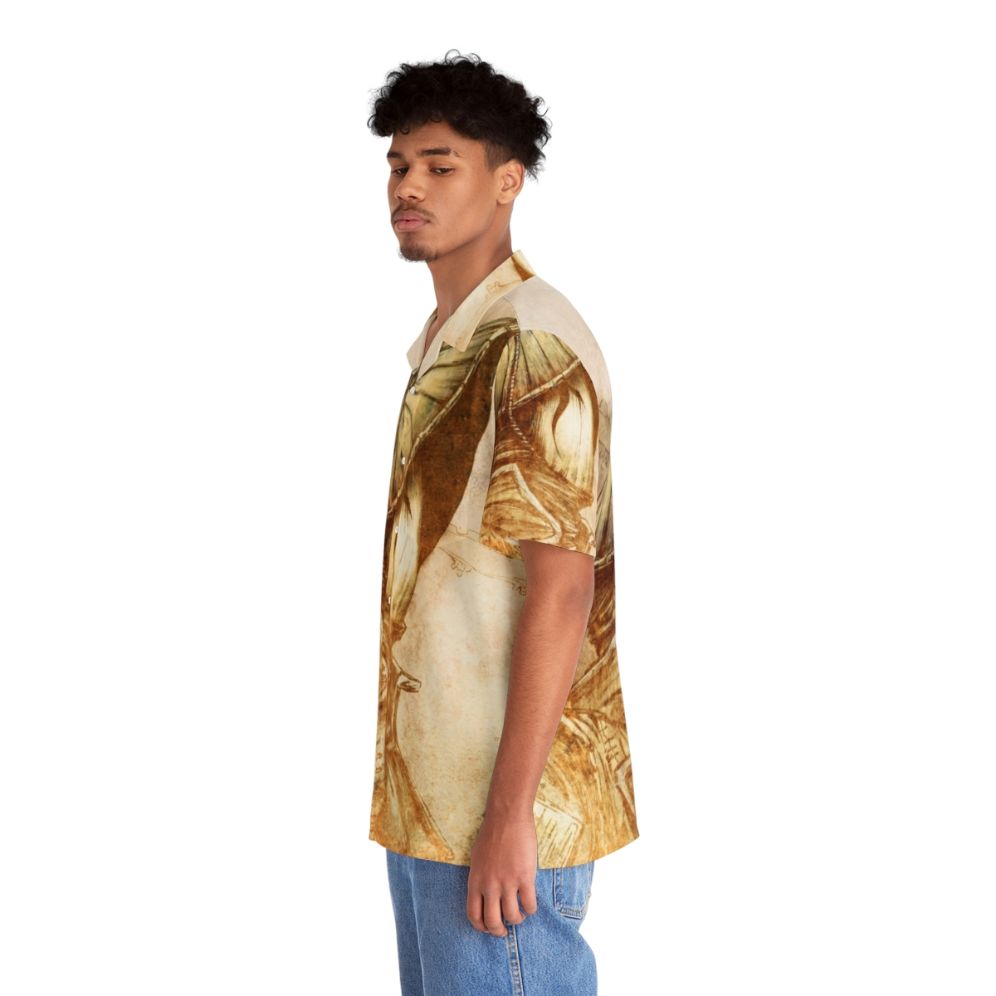 Weathered Samurai-Inspired Hawaiian Shirt - People Left