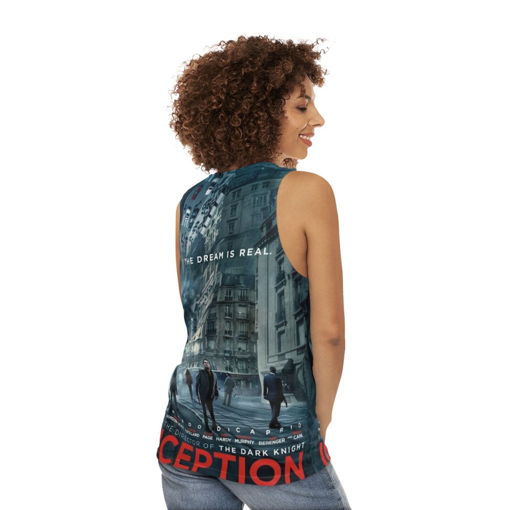 Unisex tank top inspired by the movie Inception - women back