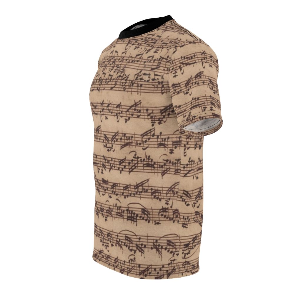 Artistic T-Shirt Featuring the Bach Chaconne for Classical Music Fans - men left