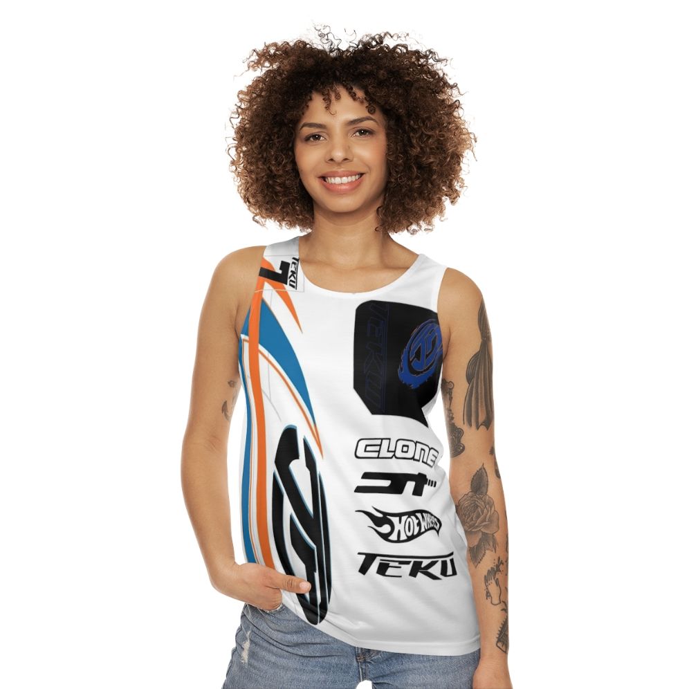 Power Rage Unisex Tank Top with Acceleracers and Hot Wheels Graphics - women