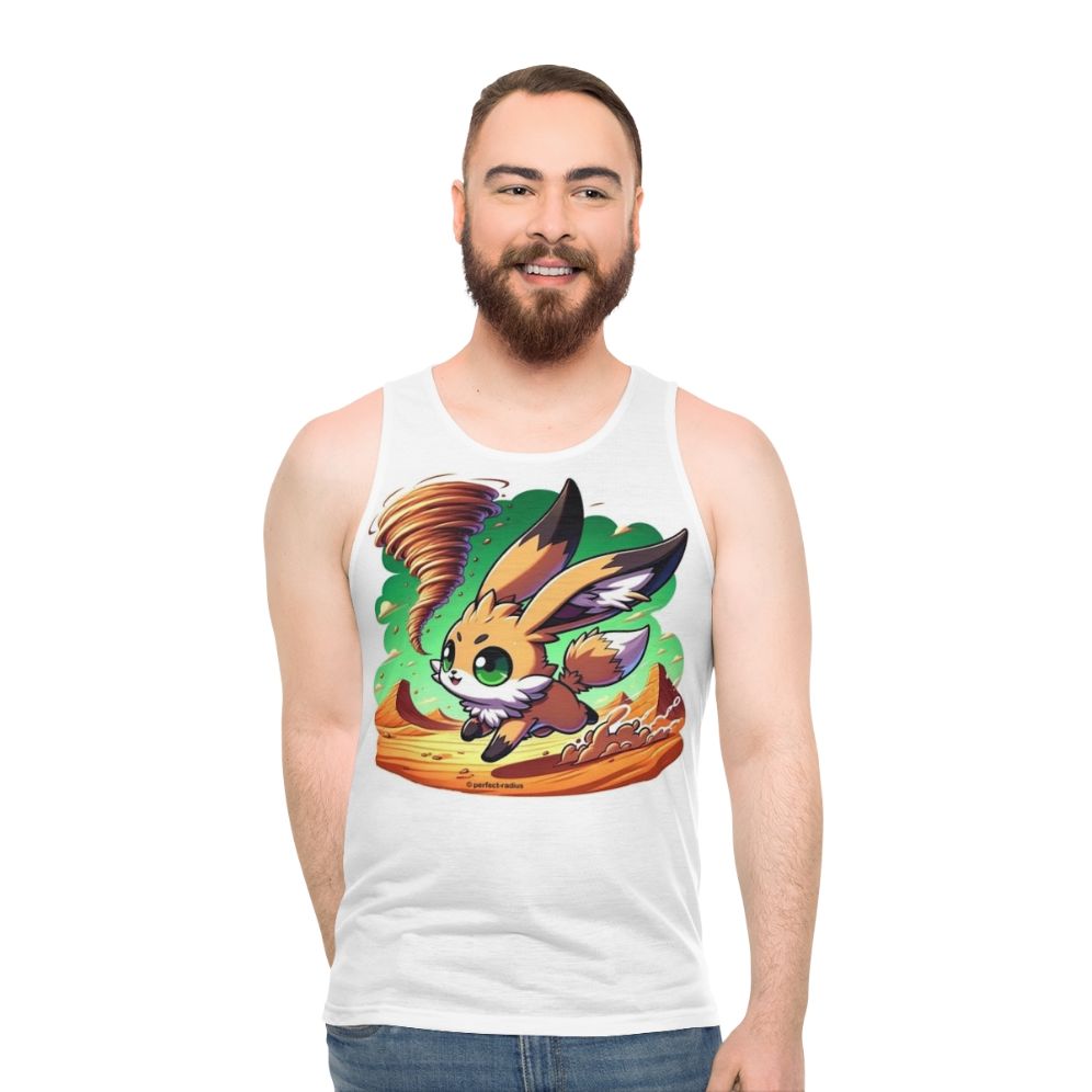 Unisex tank top with legendary desert animals, rabbit and fox - men