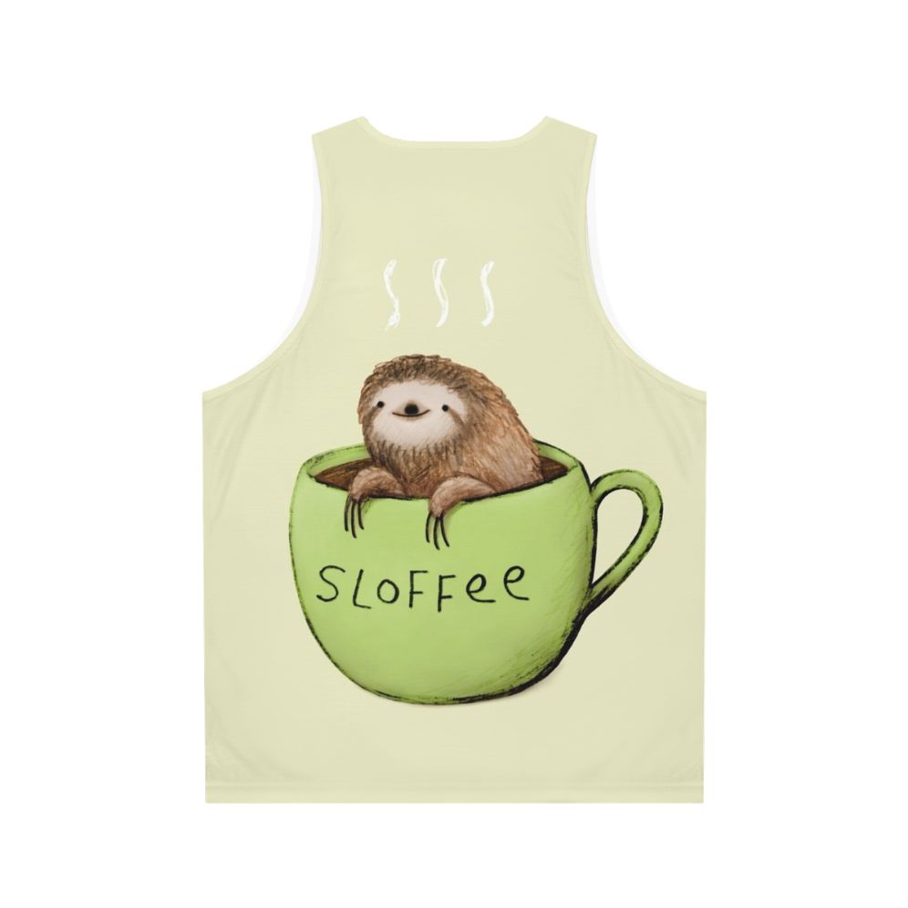 Sloffee Unisex Sloth Coffee Lover Tank Top - Back