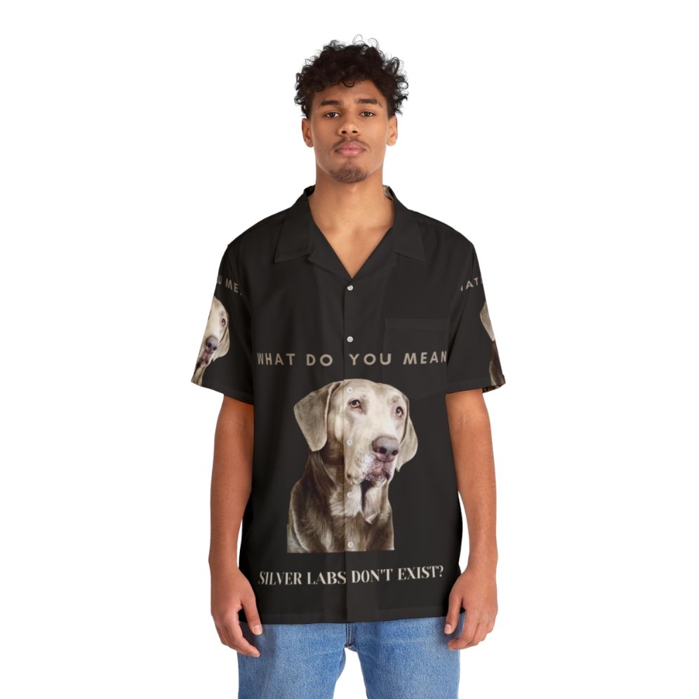 Silver Labrador Hawaiian Shirt - People Front