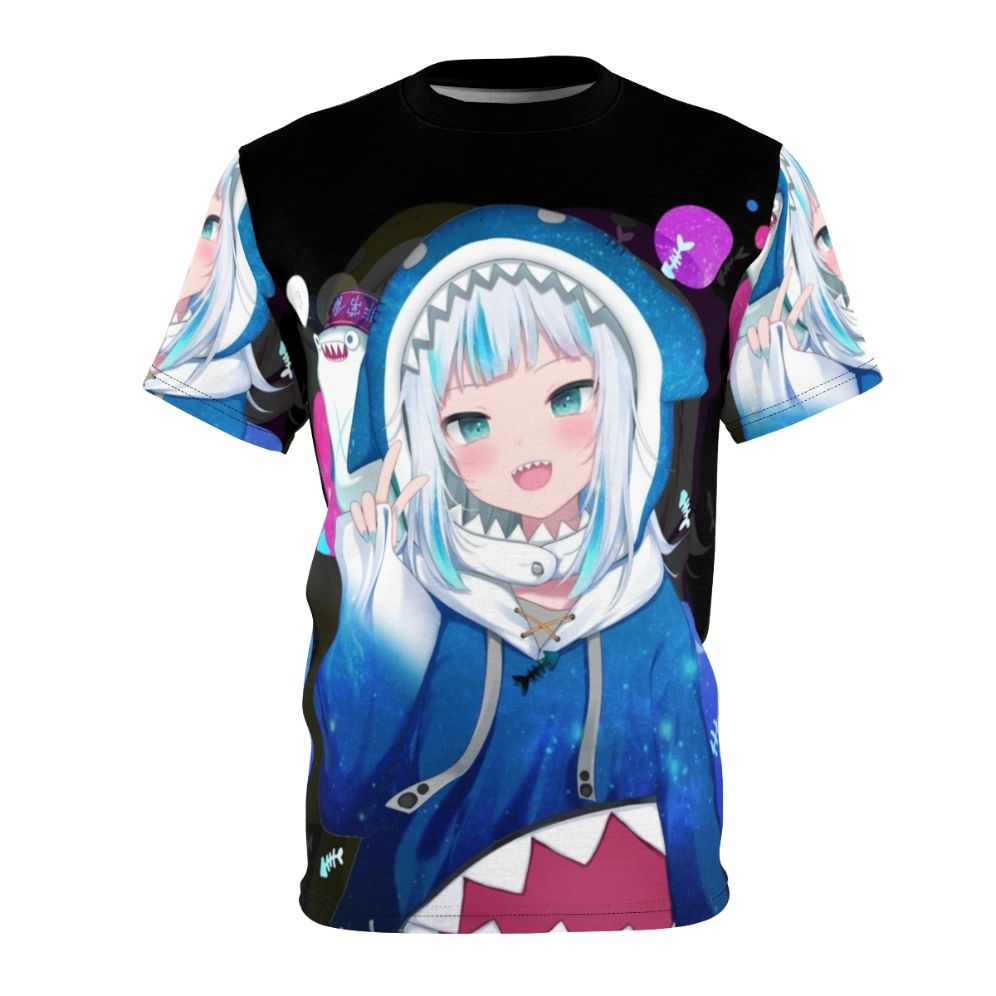 Gawr Gura inspired anime virtual youtuber t-shirt design