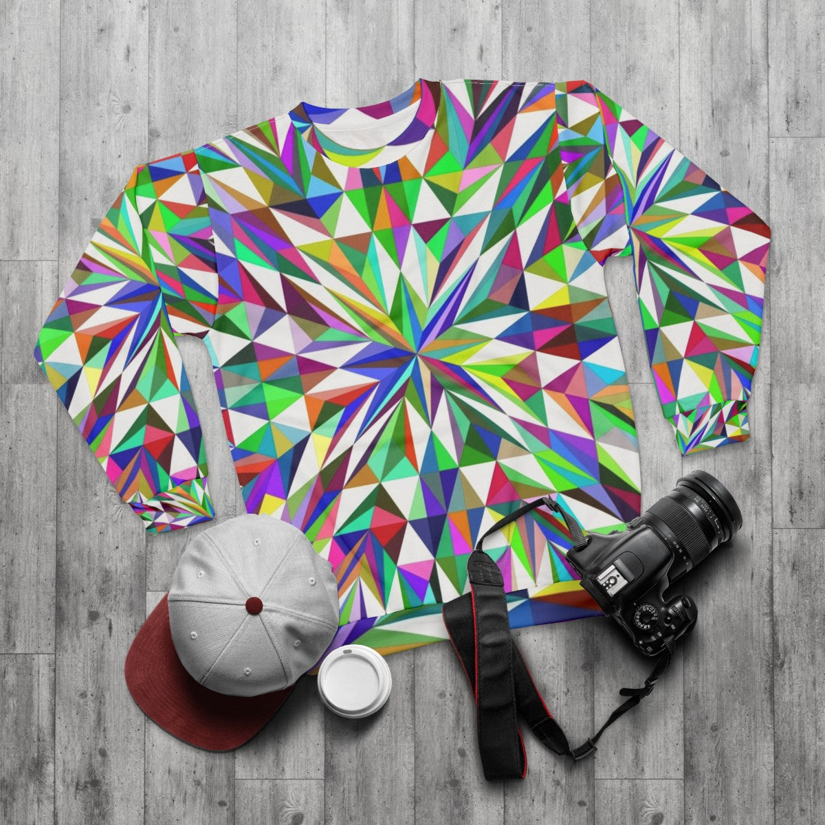 Starlight Sweatshirt with Abstract Patterns and Trendy Nature Design - flat lay