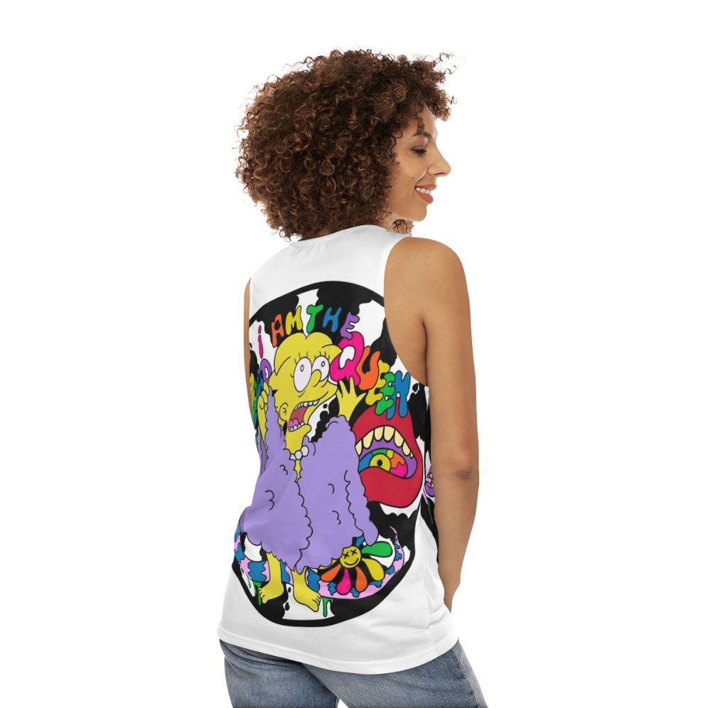 Psychedelic Lizard Queen Unisex Tank Top - women back