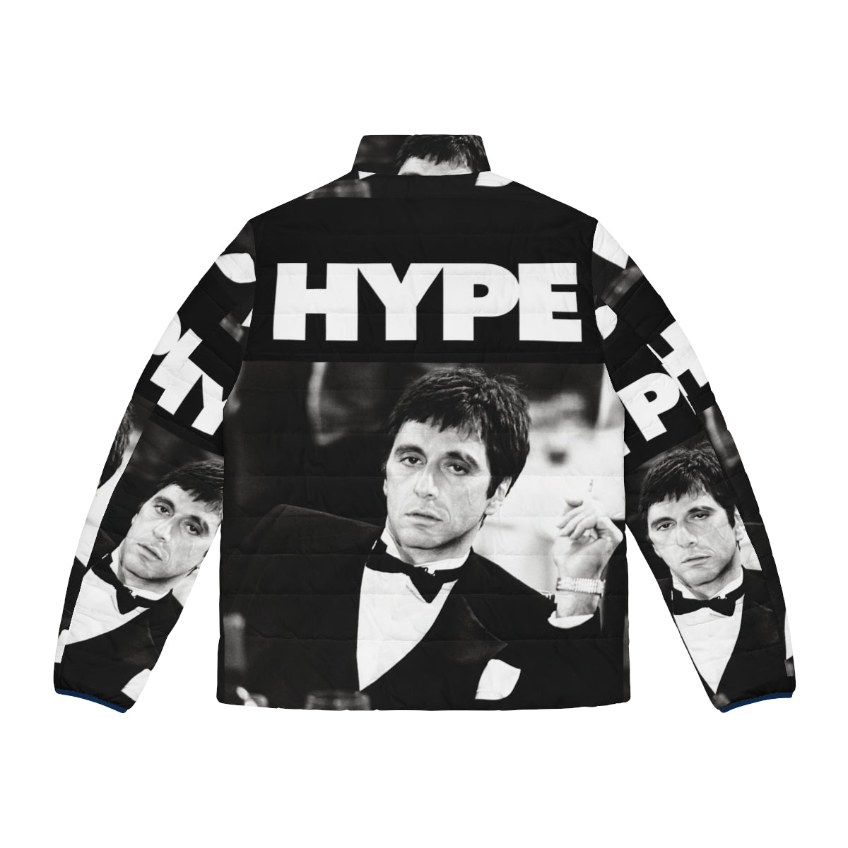 Scarface edition puffer jacket featuring Al Pacino's iconic character - Back