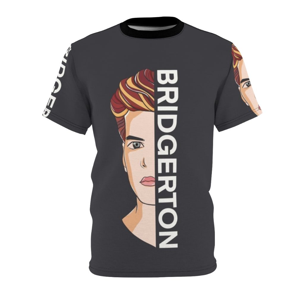 A high-quality t-shirt featuring a Bridgerton-inspired design, perfect for fans of the popular Netflix series.