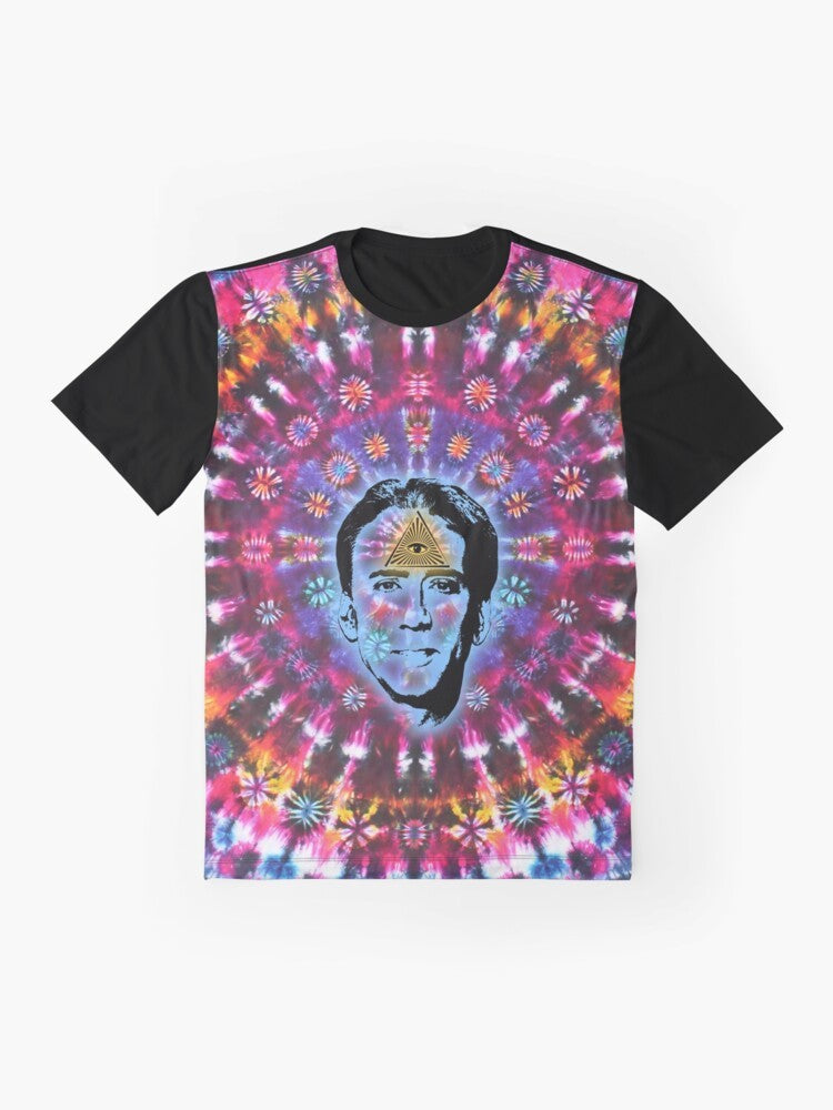 Nicolas Cage Third Eye Tie Dye Shambhala II Graphic T-Shirt - Flat lay