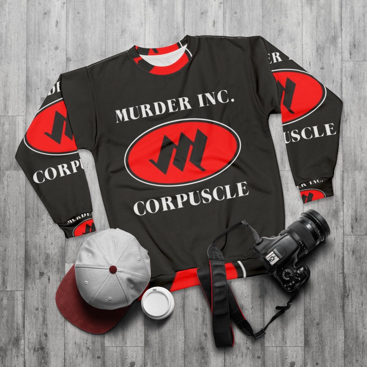 Murder Inc Corpuscle Industrial Music Sweatshirt - flat lay