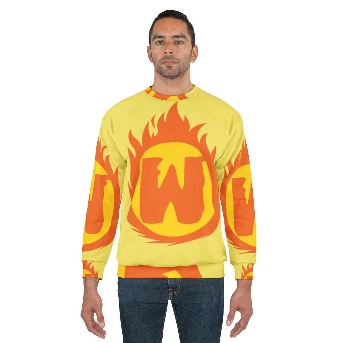 Superhero Letter W Fire Insignia Sweatshirt - men