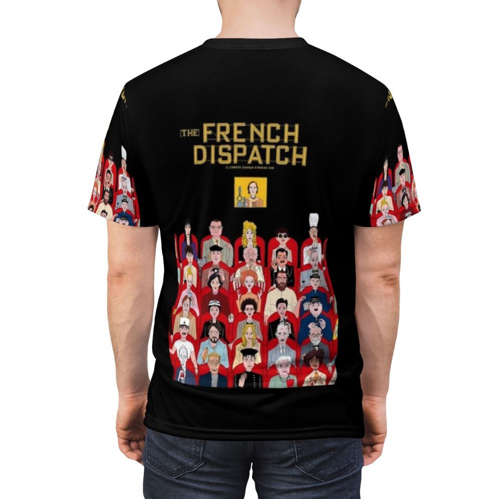 Cobble Hill Cinemas inspired t-shirt featuring The French Dispatch theme - men back