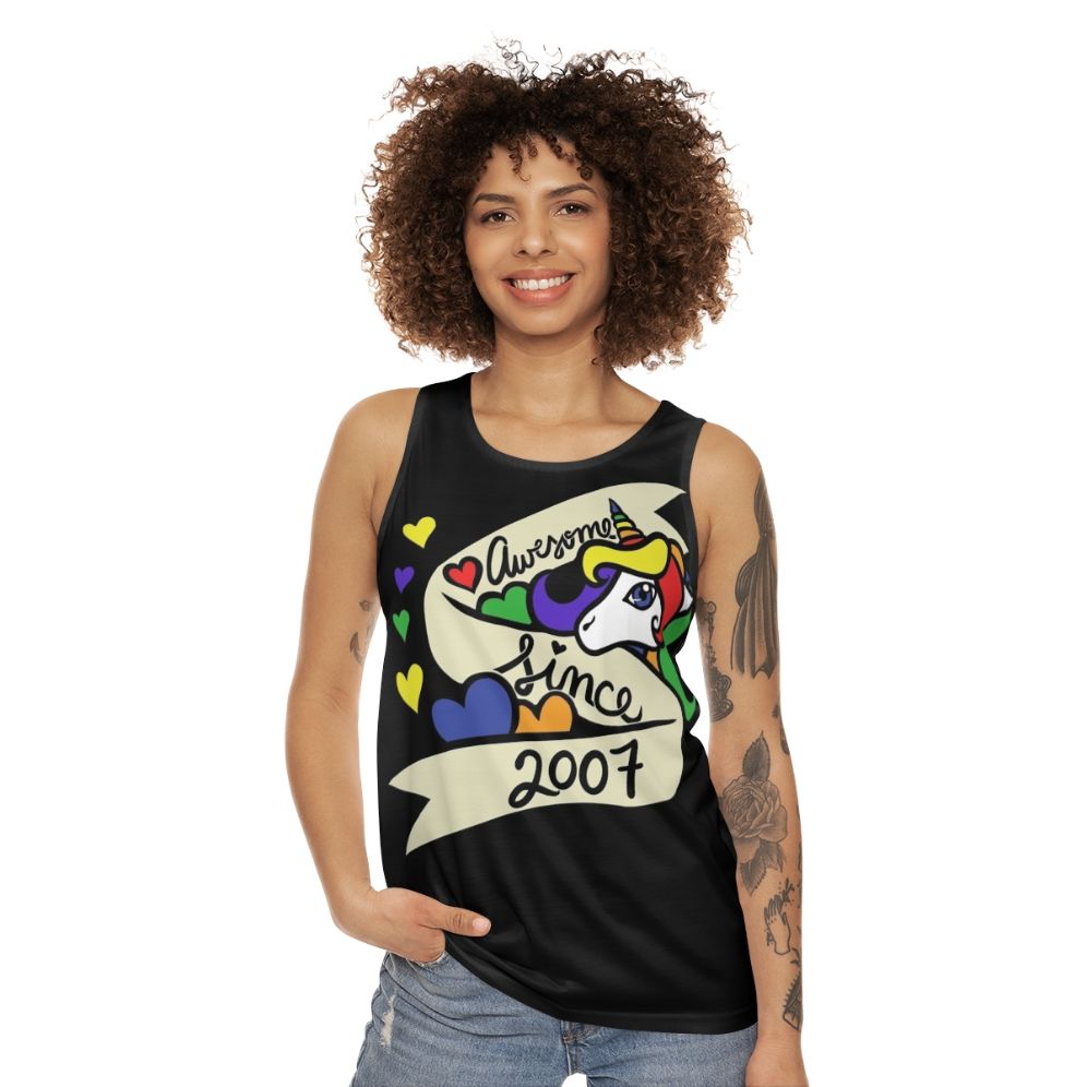 Awesome Since 2007 Unisex Unicorn Tank Top - women