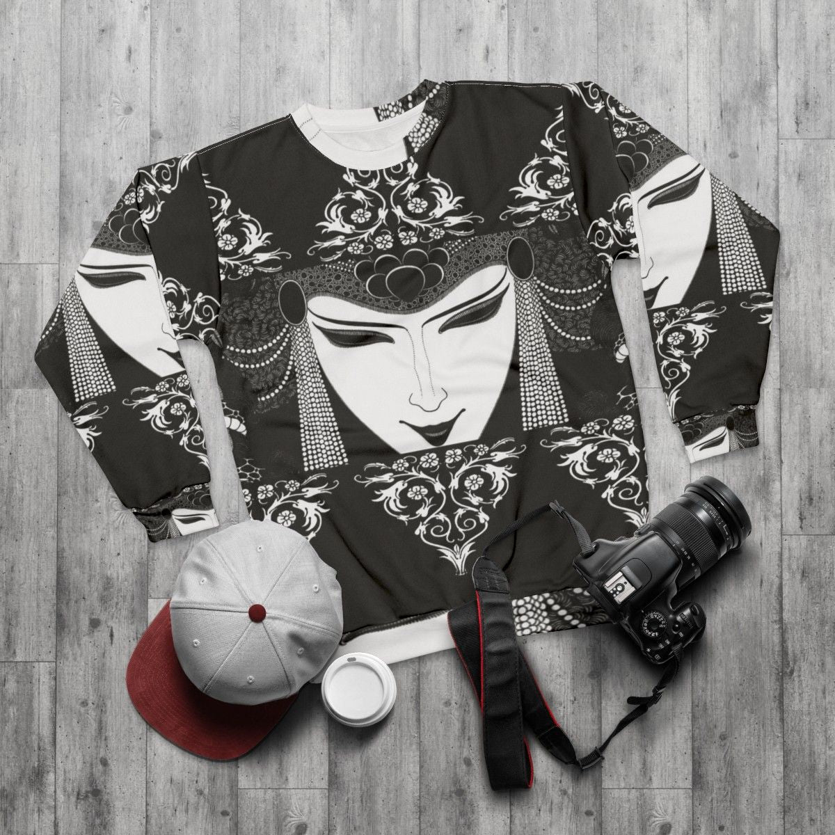 Aubrey Beardsley Dark Magic Gothic Sweatshirt - flat lay