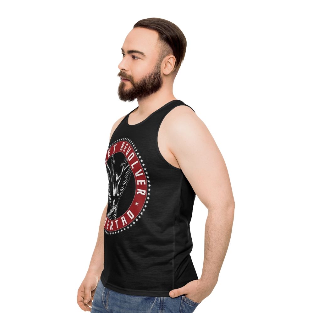 Unisex velvet rock band tank top - men side