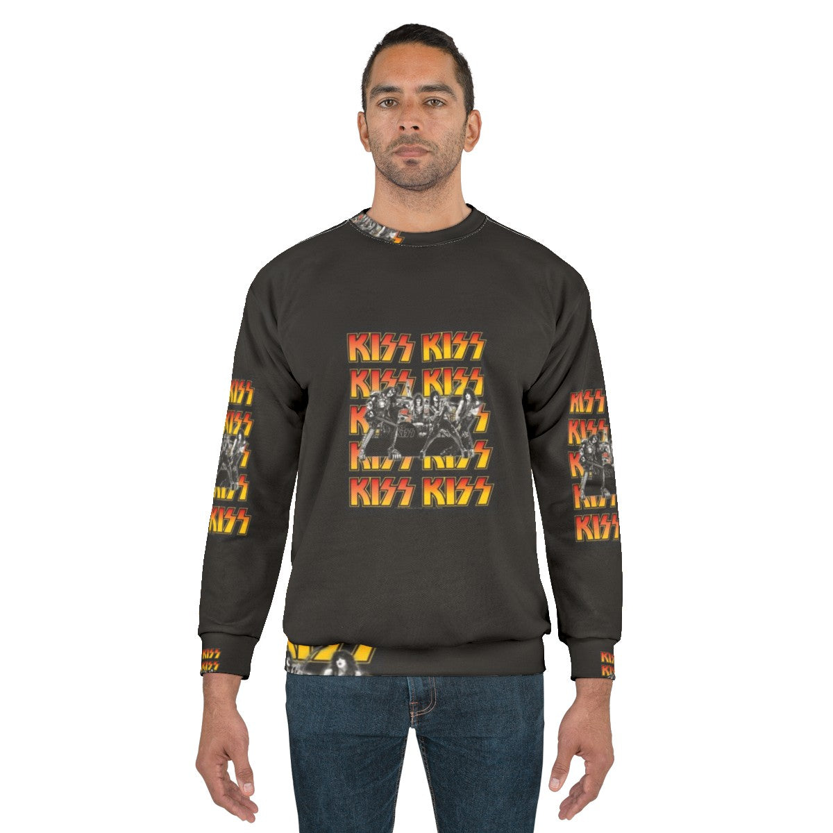 KISS Band Sweatshirt with Fan Art Design - men