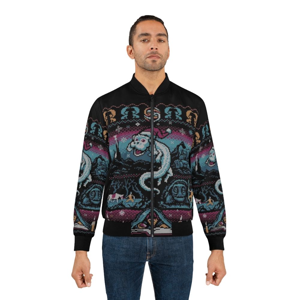 Neverending Story Fantasy Christmas Bomber Jacket featuring Falcor and Atreyu - Lifestyle