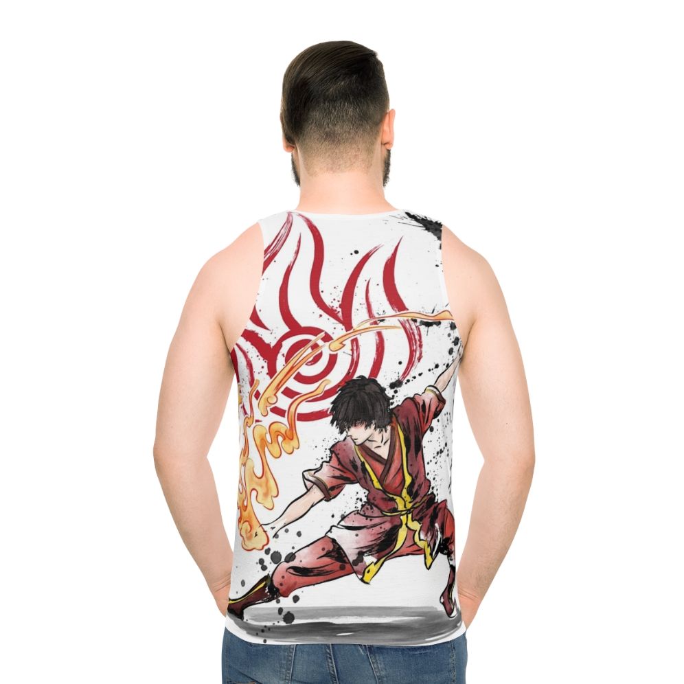 Fire Nation Unisex Avatar Tank Top - men back