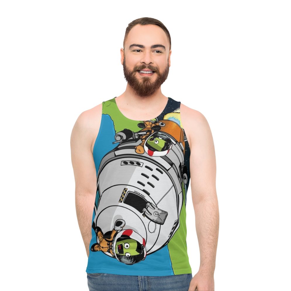 Unisex Kerbal Space Program inspired vector rocket tank top - men