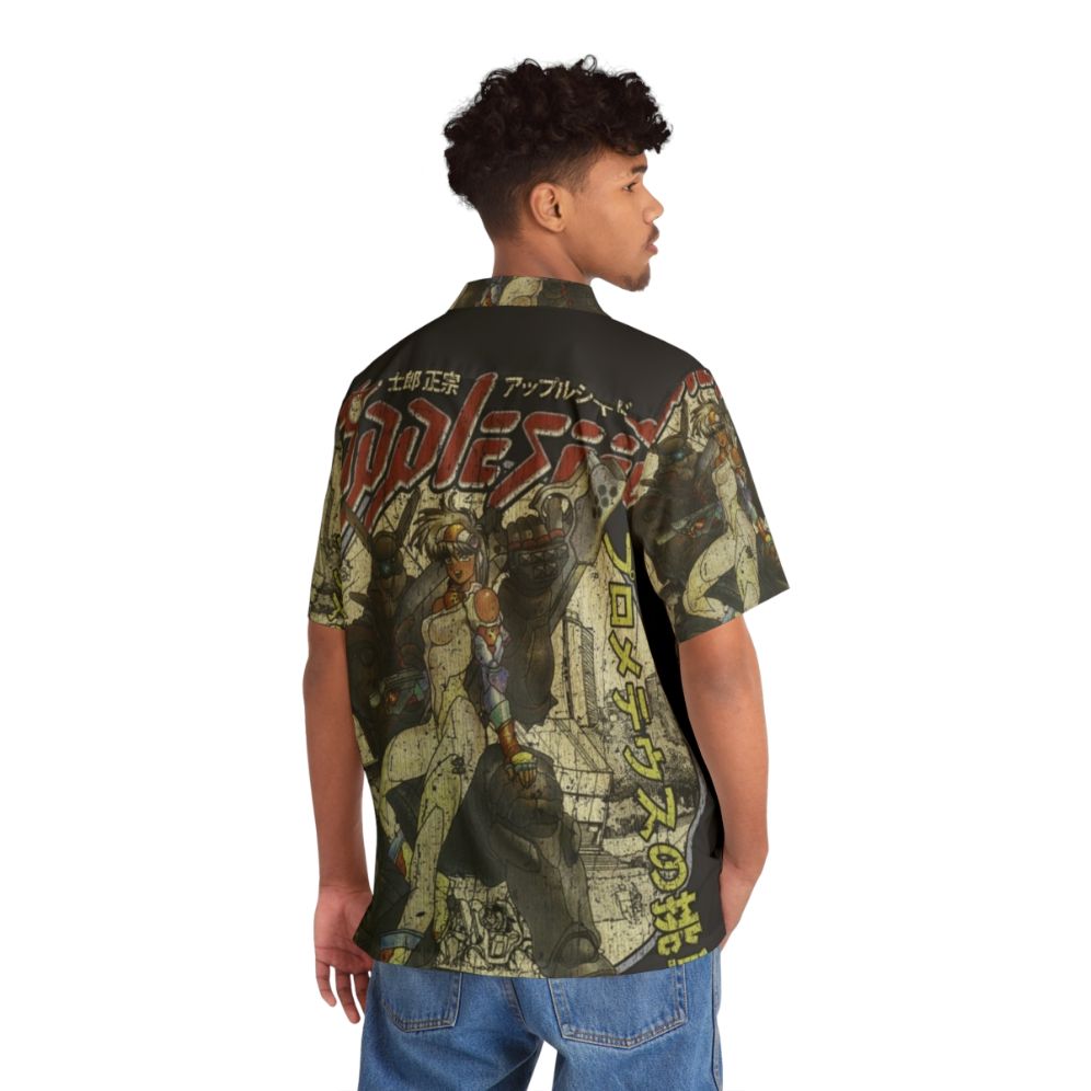 Retro Appleseed Anime Hawaiian Shirt - Flat lay