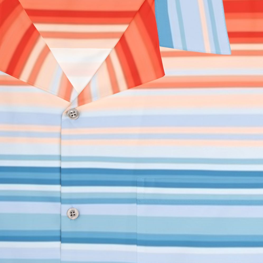 Climate Change Stripes Hawaiian Shirt - Detail