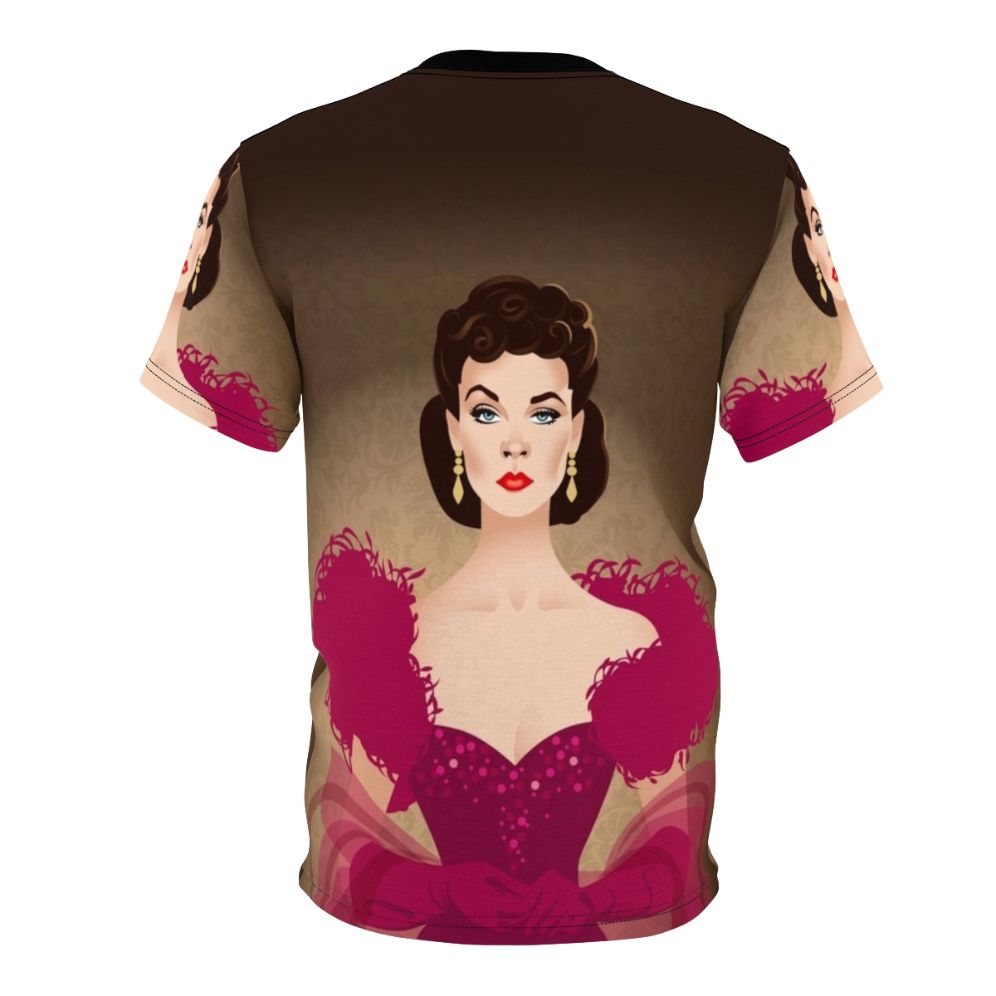 Burgundy Dress Abstract Art T-Shirt featuring the artwork of Alejandro Mogollo - Back