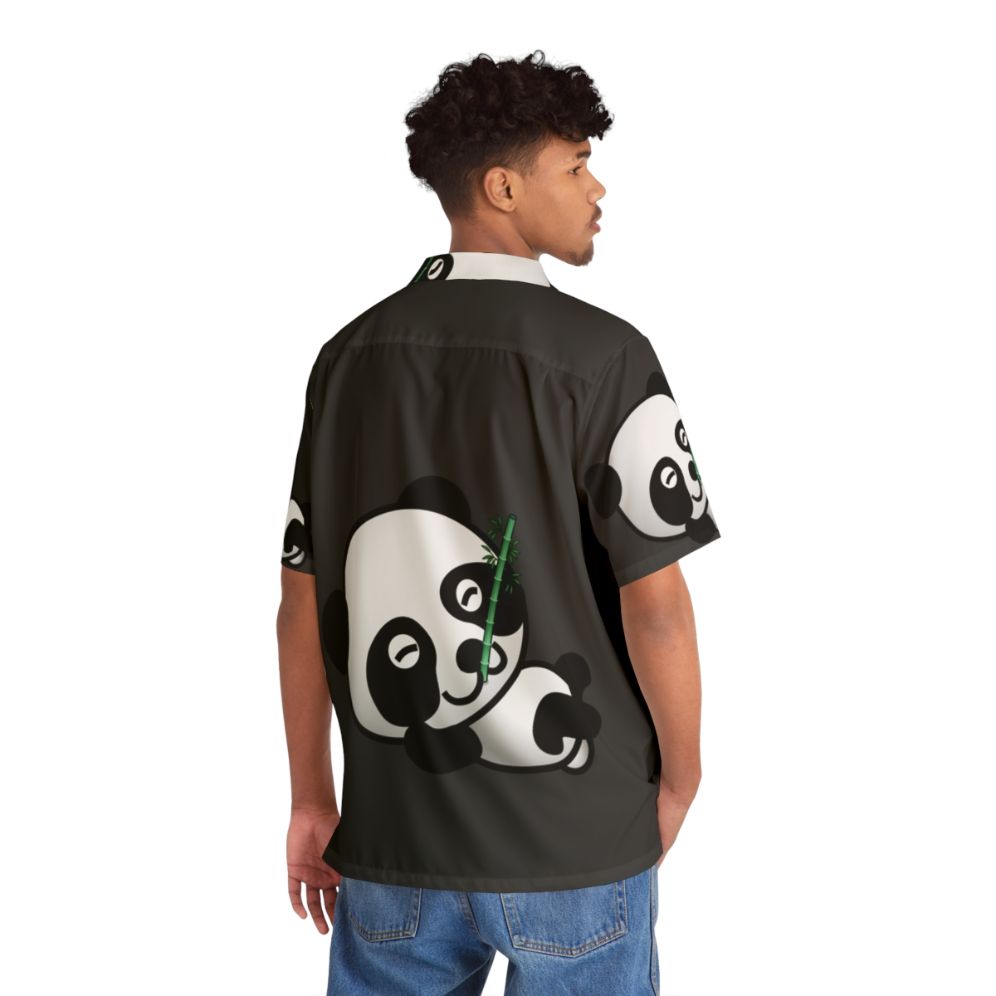 Panda Legendary Animals Hawaiian Shirt with Colorful Tropical Nature Print - People Back