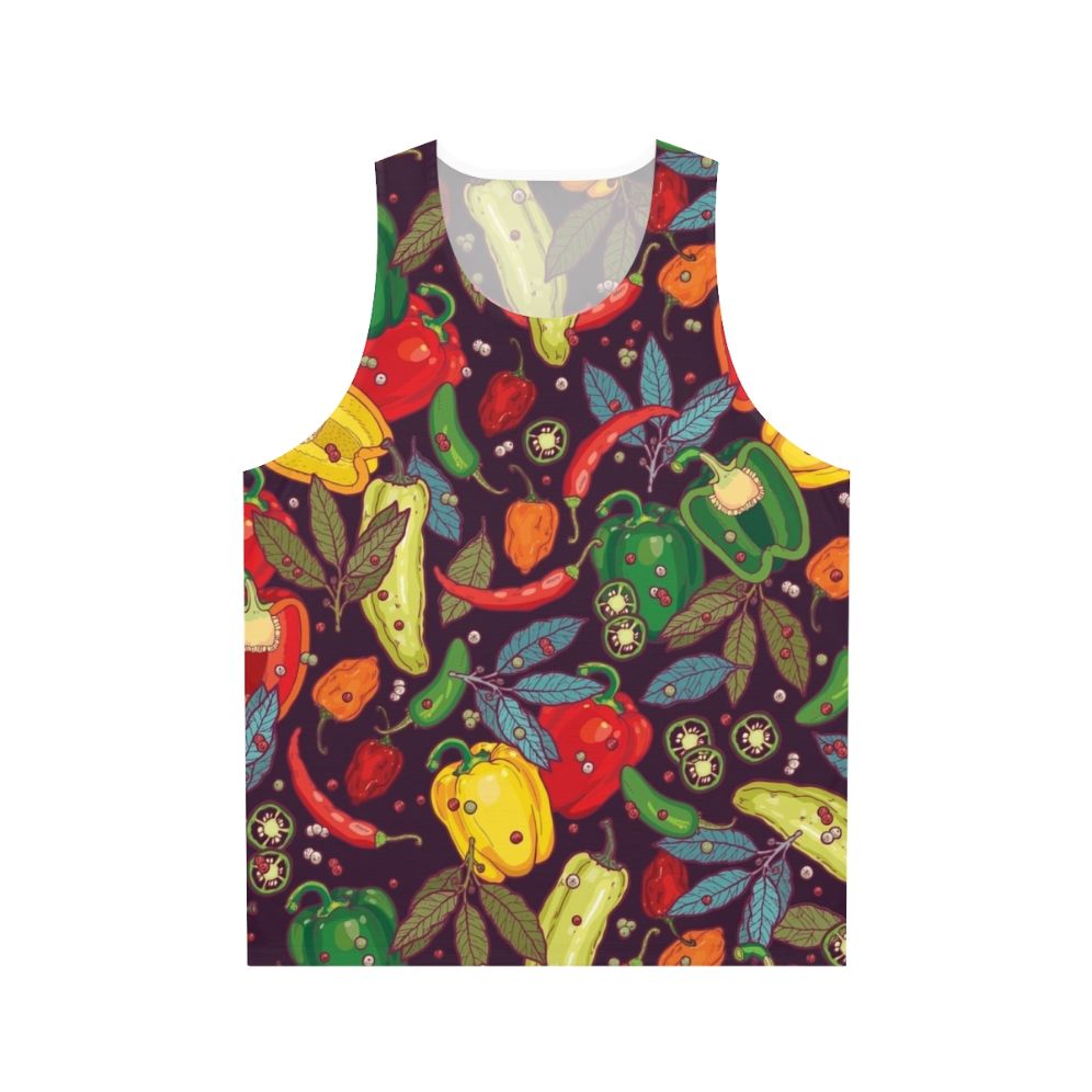 Spicy chili pepper vegetable unisex tank top