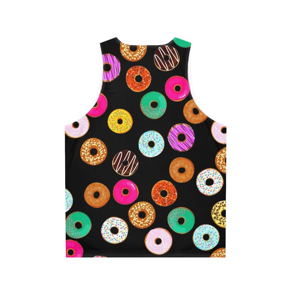 Colorful donut pattern unisex tank top - Back