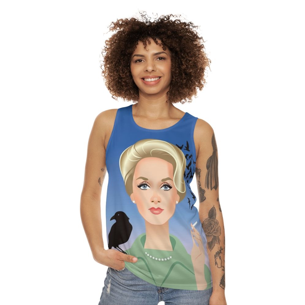 Tippi Unisex Tank Top inspired by Alfred Hitchcock's classic thriller - women