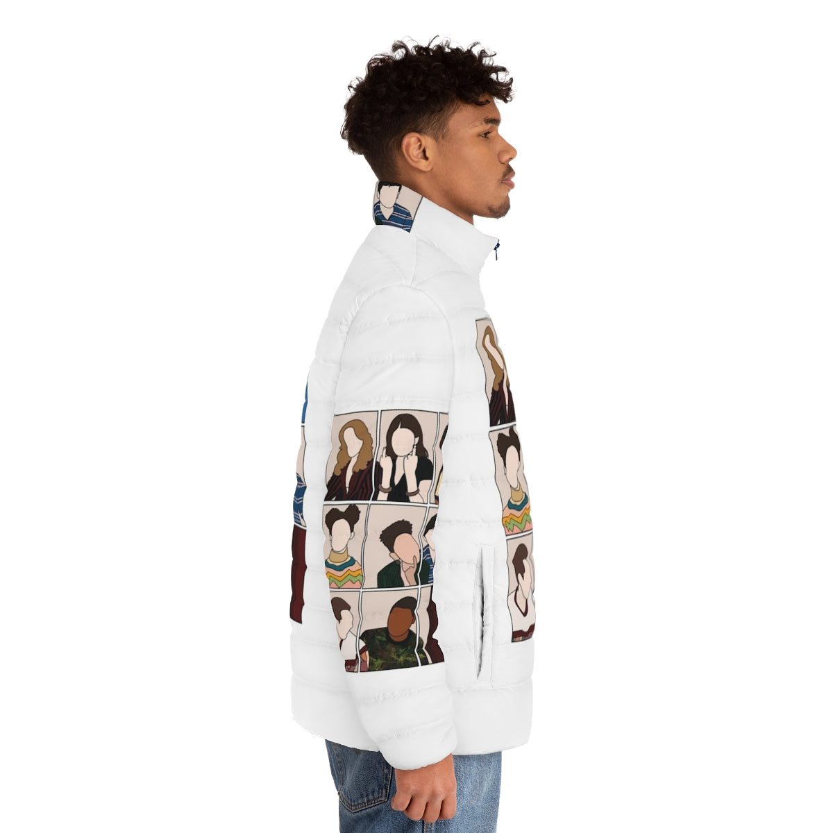 Sex Education Cast Puffer Jacket featuring Maeve Wiley character - men side right