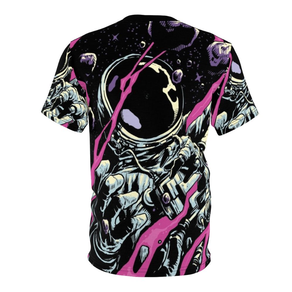 Outer Limits inspired t-shirt with galaxy, comet, and asteroid print design - Back