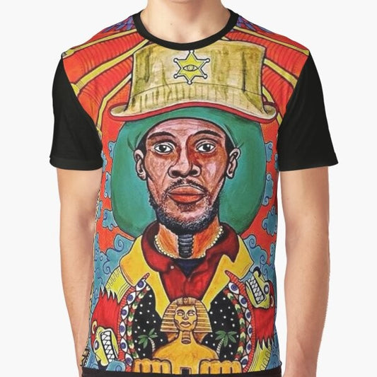 Midnite Vaughn Benjamin Reggae Graphic T-Shirt with rastafarian design