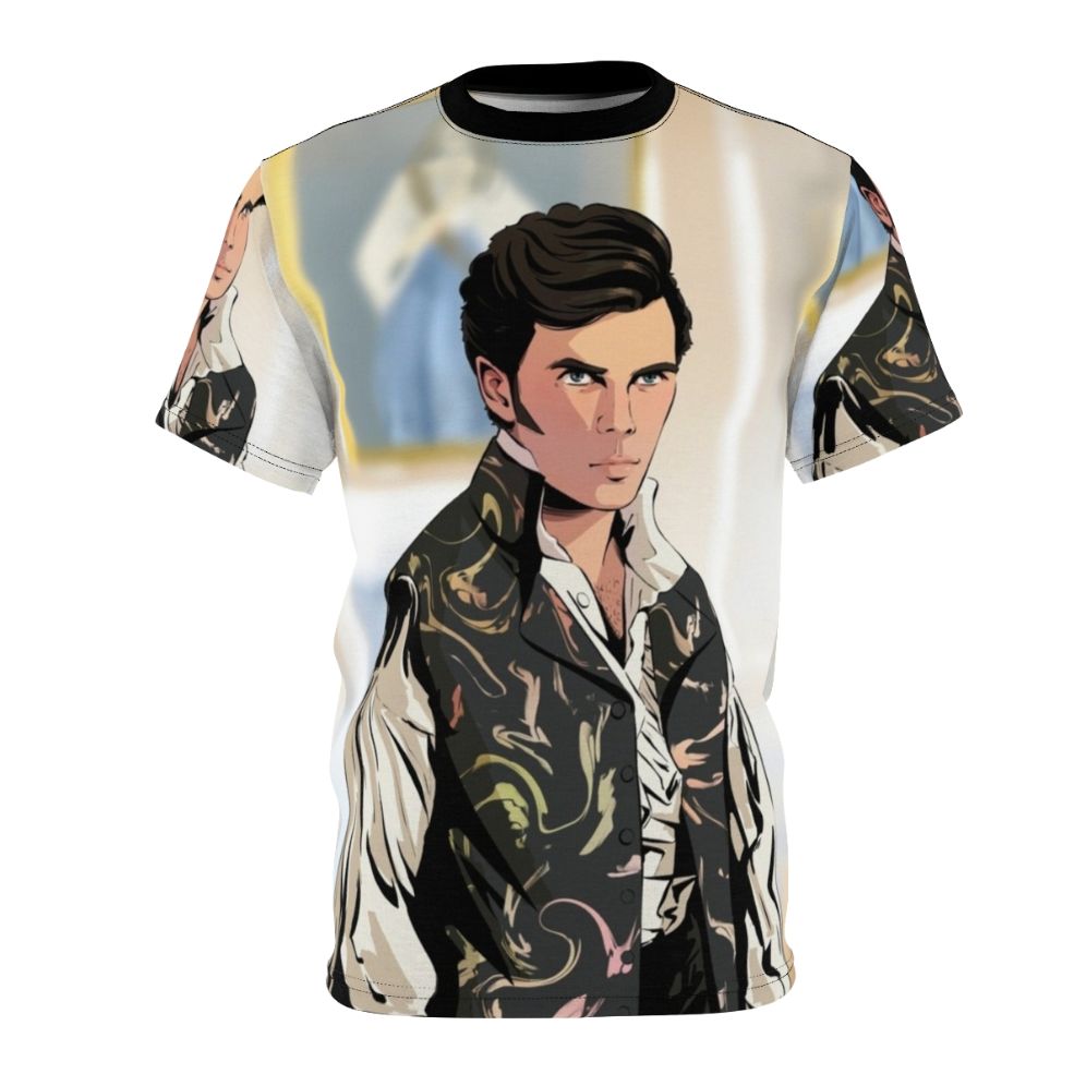 Illustration of Colin Bridgerton from the Netflix series Bridgerton, featured on a high-quality t-shirt design.