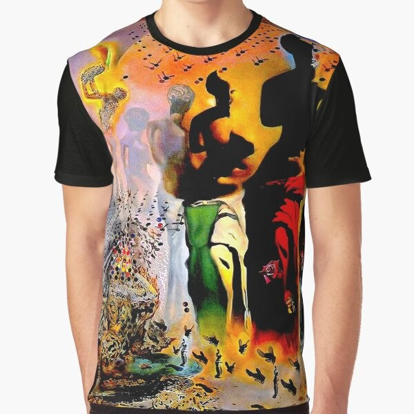 Vintage t-shirt featuring a surreal, abstract print inspired by the Venus de Milo sculpture and the artworks of Salvador Dali.