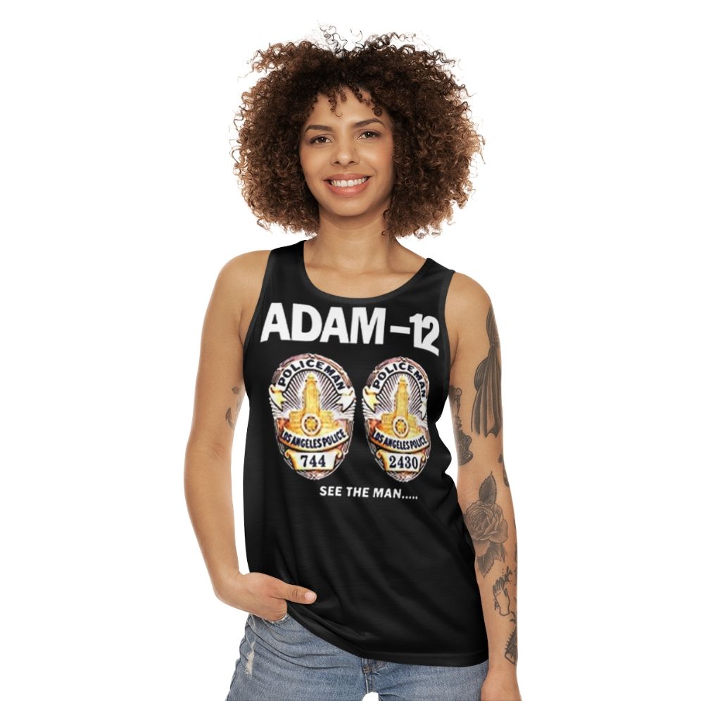 1970s Adam 12 TV Series Unisex Retro Tank Top - women