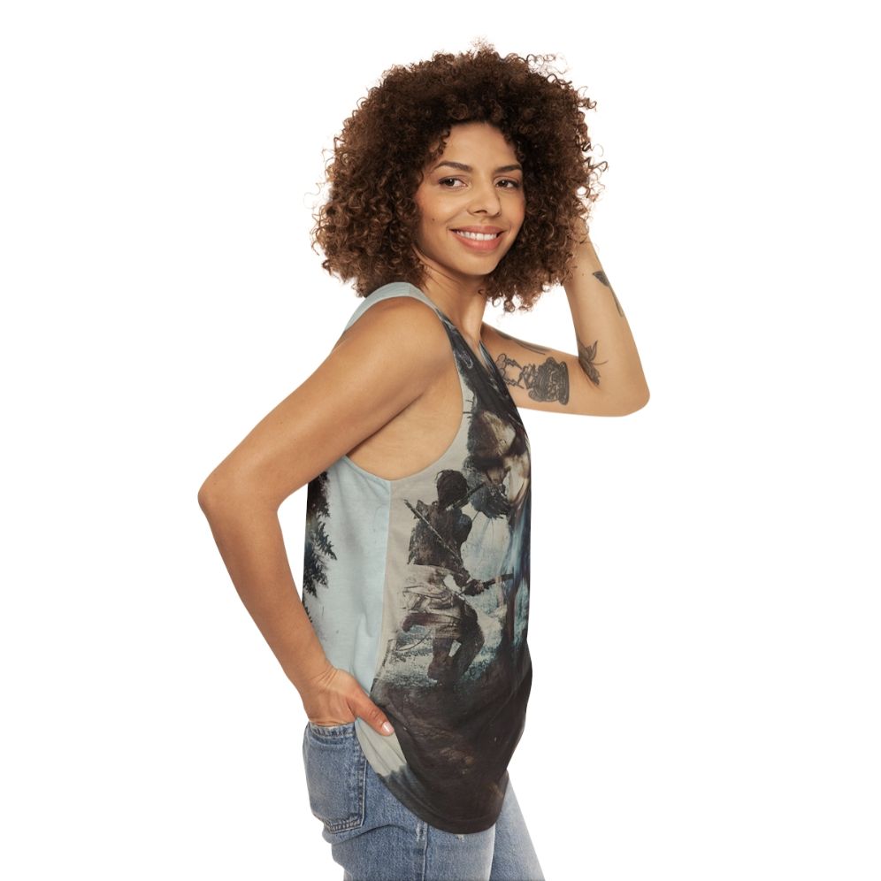 Lara Croft Winter Edition Unisex Gaming Tank Top - women side